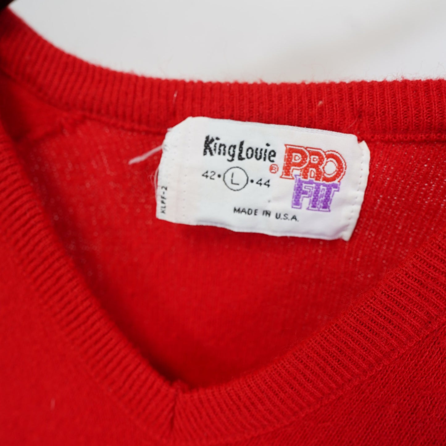 (L) Vintage Superbowl 25 King Louie Red V-Neck Knit Sweater Men's L 90s Retro NFL