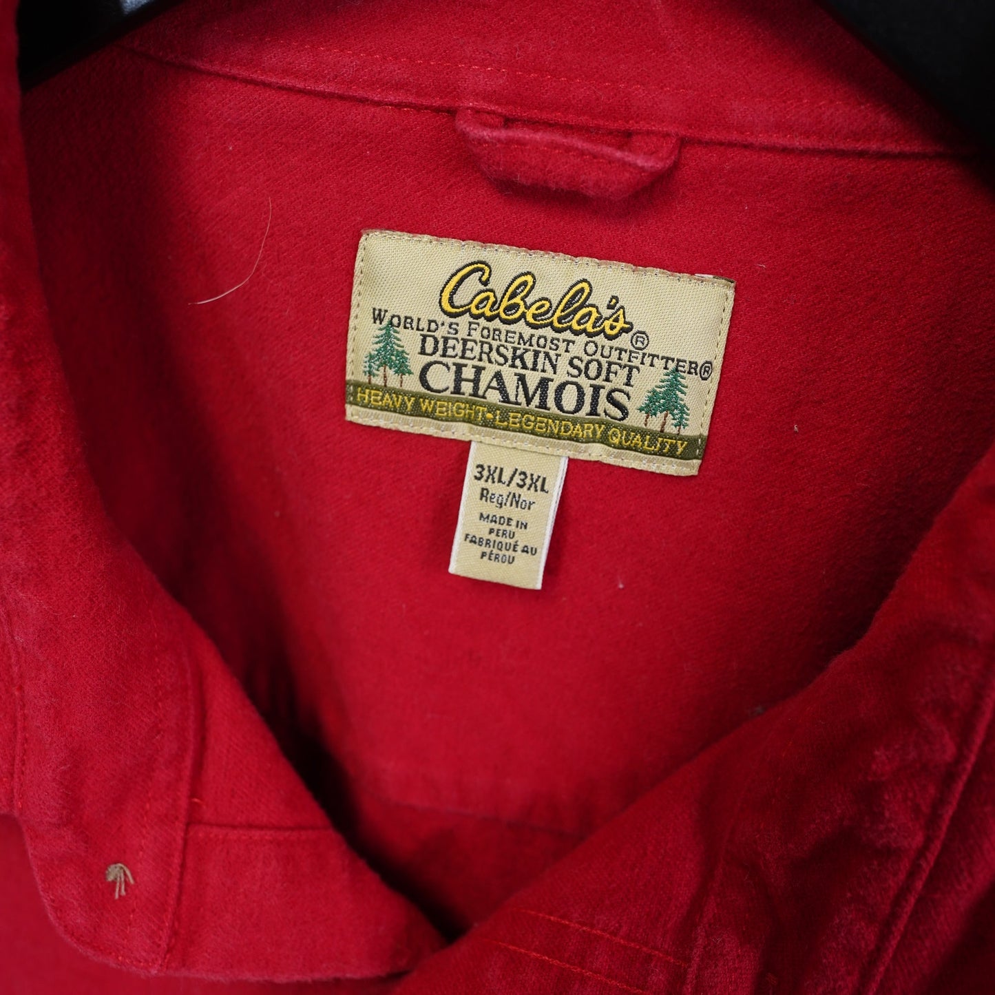 (3XL) Vintage Cabela's Deerskin Chamois Button Up Men's 3XL Red Hunting Outdoor Hiking