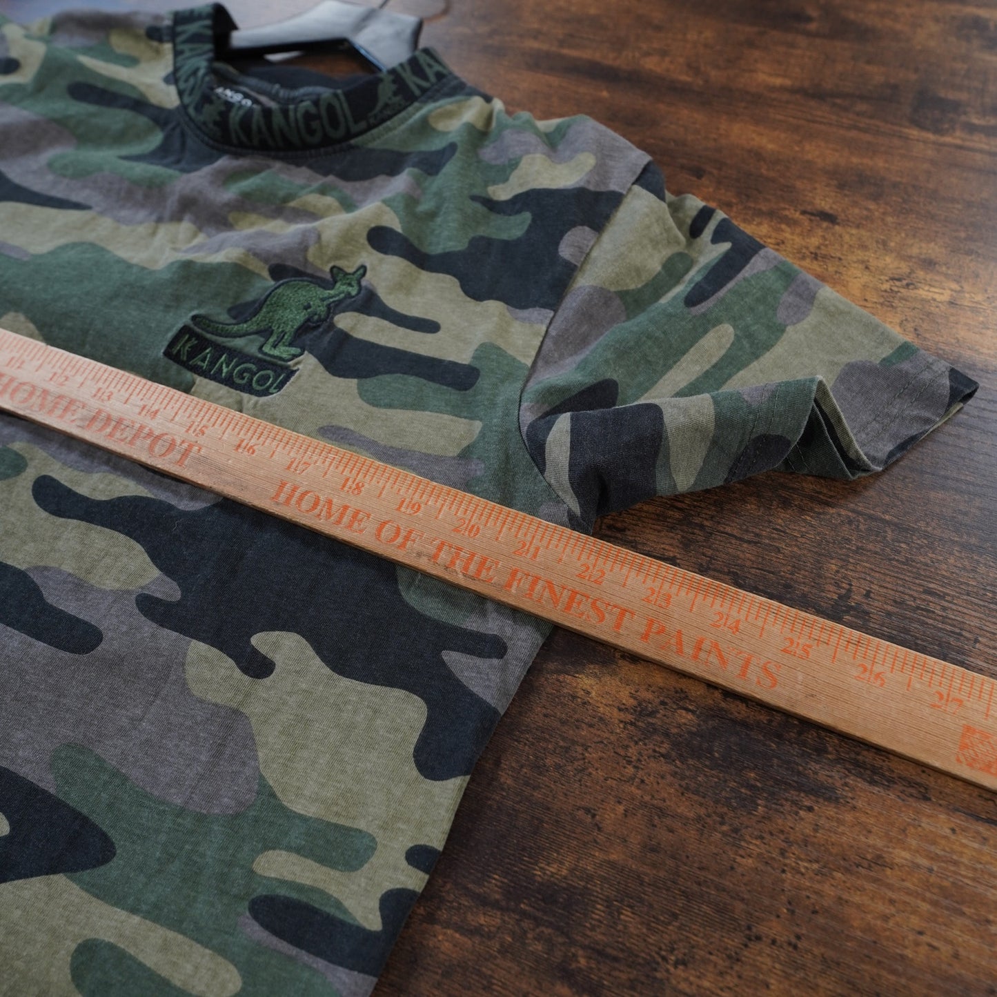 (L) Kangol Camouflage Streetwear Men's T-Shirt Green