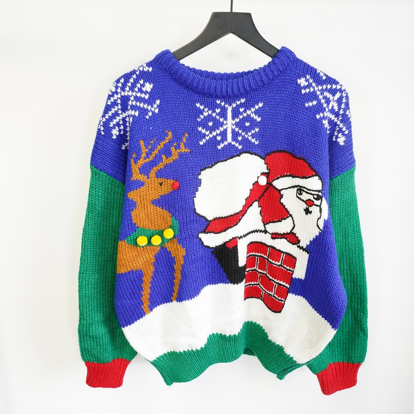 (XL) Vintage Karen Scott Knit Ugly Christmas Sweater Women's XL Santa Rudolph Snow