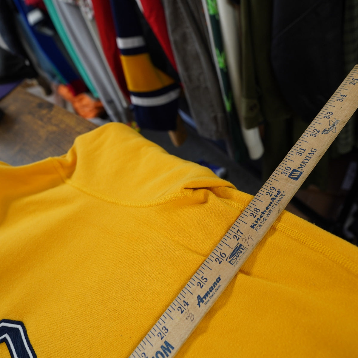 (3XLT) Vintage Polo Ralph Lauren Sewn Spellout Hoodie Men's 3XLT Yellow Blue Stitched