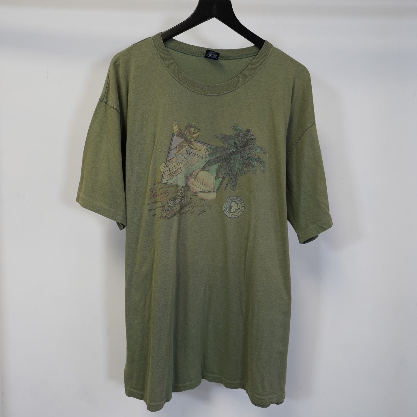 (XL) Vintage Gap Safari Kenya Nature Single Stitch T-Shirt Olive Green USA Made