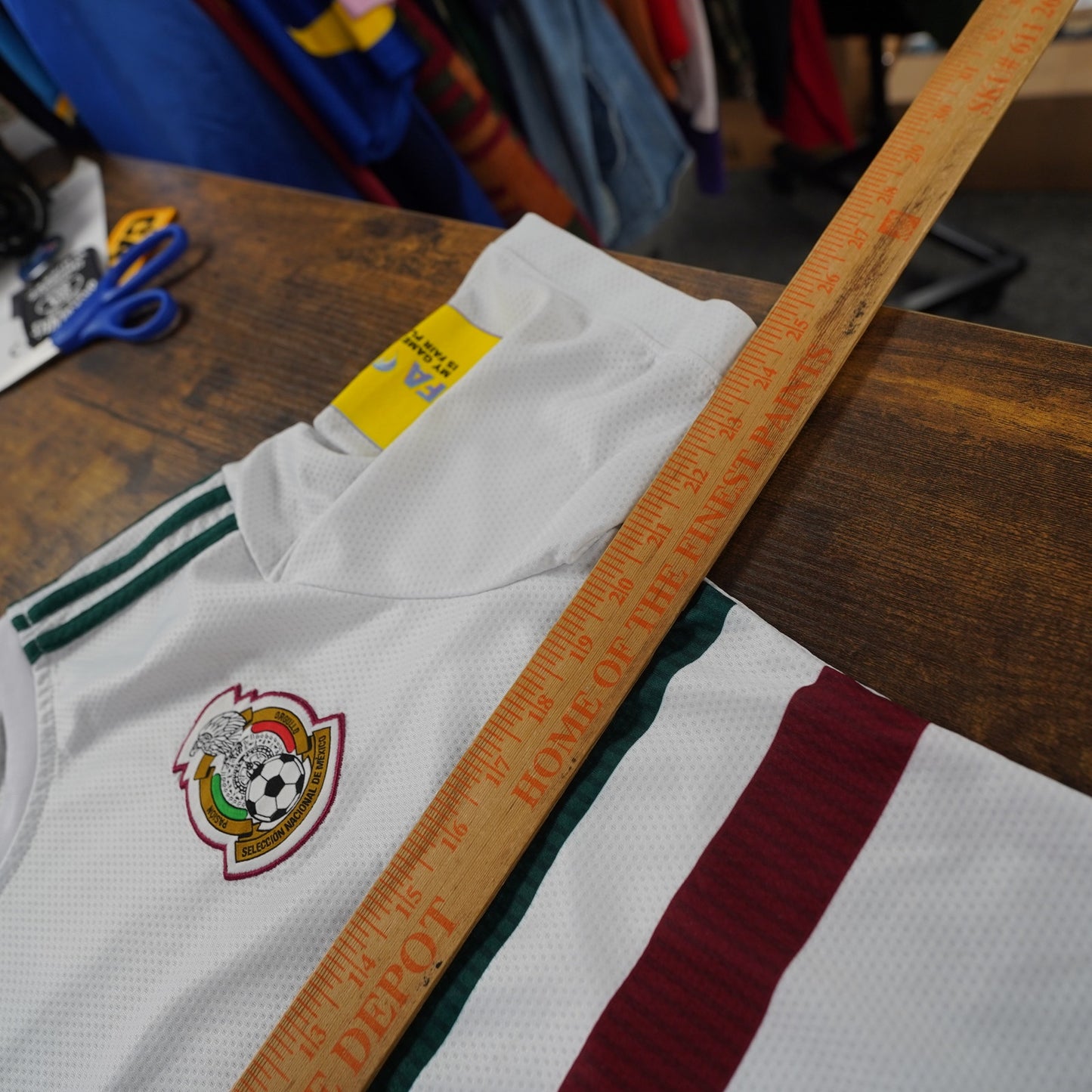 (L) Adidas Mexico 2018 World Cup Russia Away Soccer Jersey Men's L White Vintage
