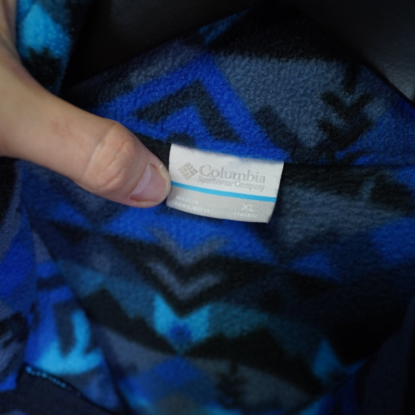 (Youth XL) Columbia Boys' Zing III Fleece Jacket Youth XL Blue Aztec Southwest Gorpcore