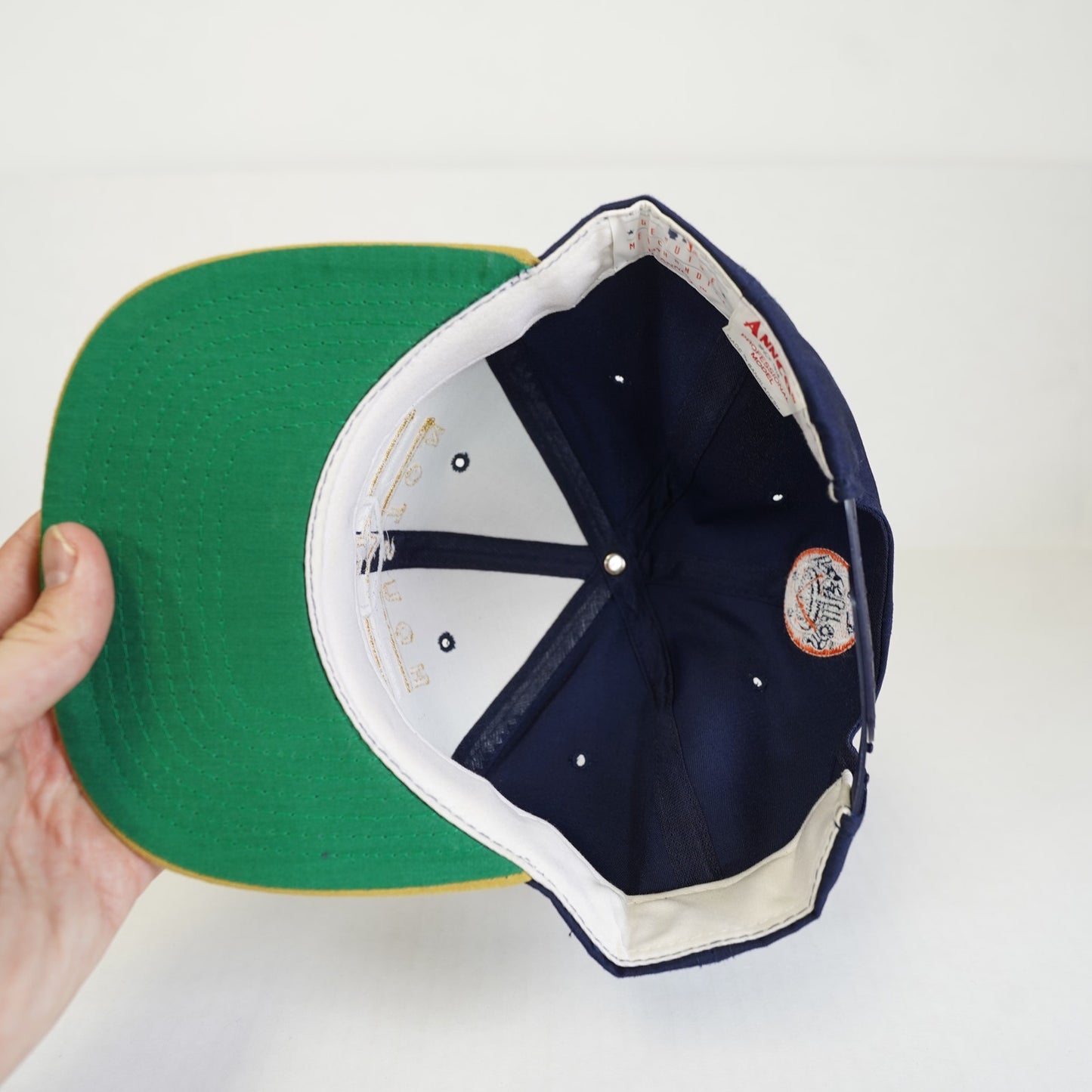 Vintage Houston Astros Annco Pro Model 90s Snapback Hat Navy Blue Gold Baseball
