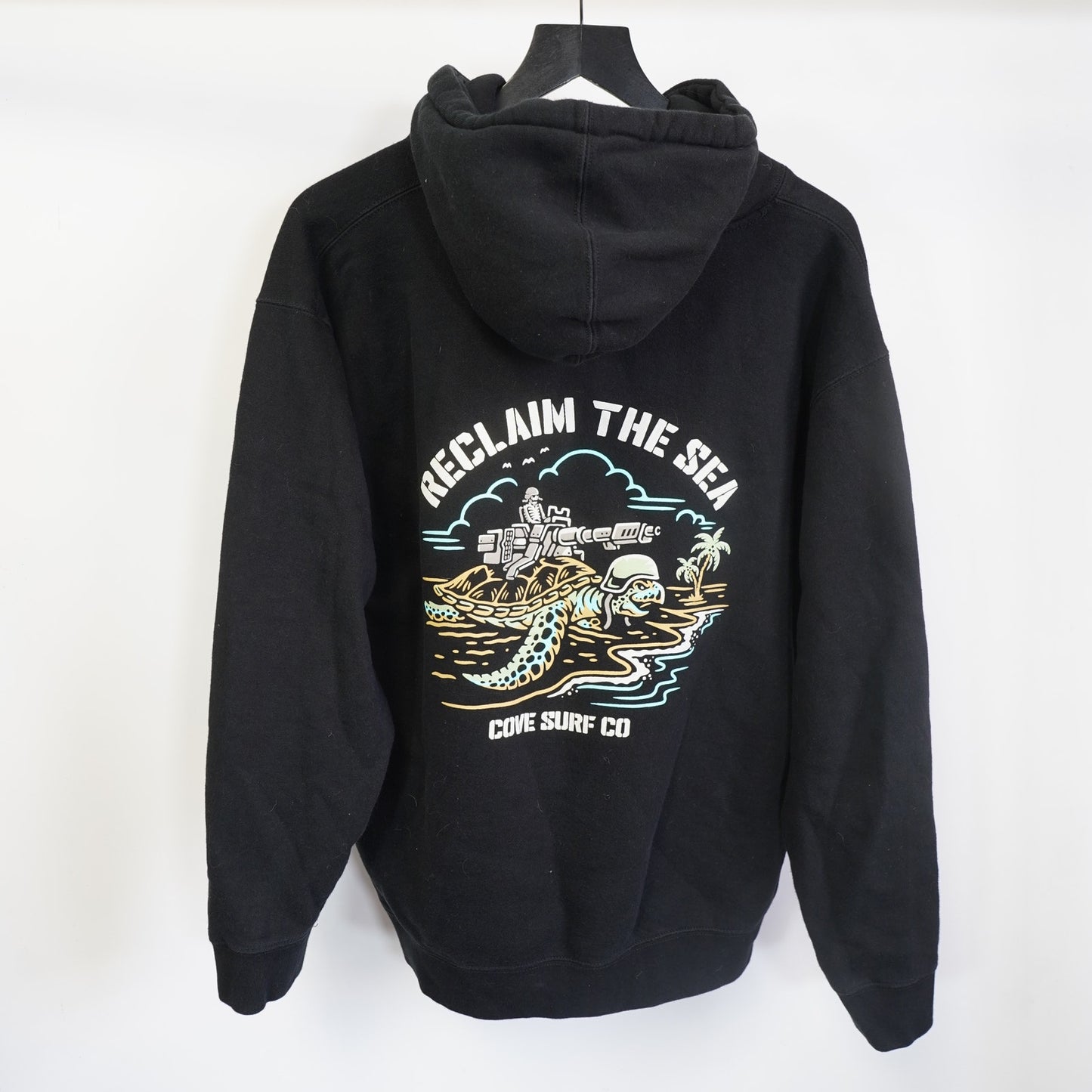 (L) Cove Surf Company Sea Turtle Hoodie Men's L Black Skate Y2K 2000s