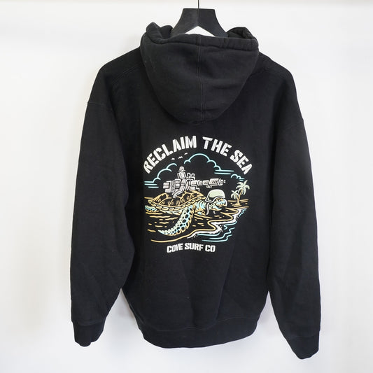 (L) Cove Surf Company Sea Turtle Hoodie Men's L Black Skate Y2K 2000s