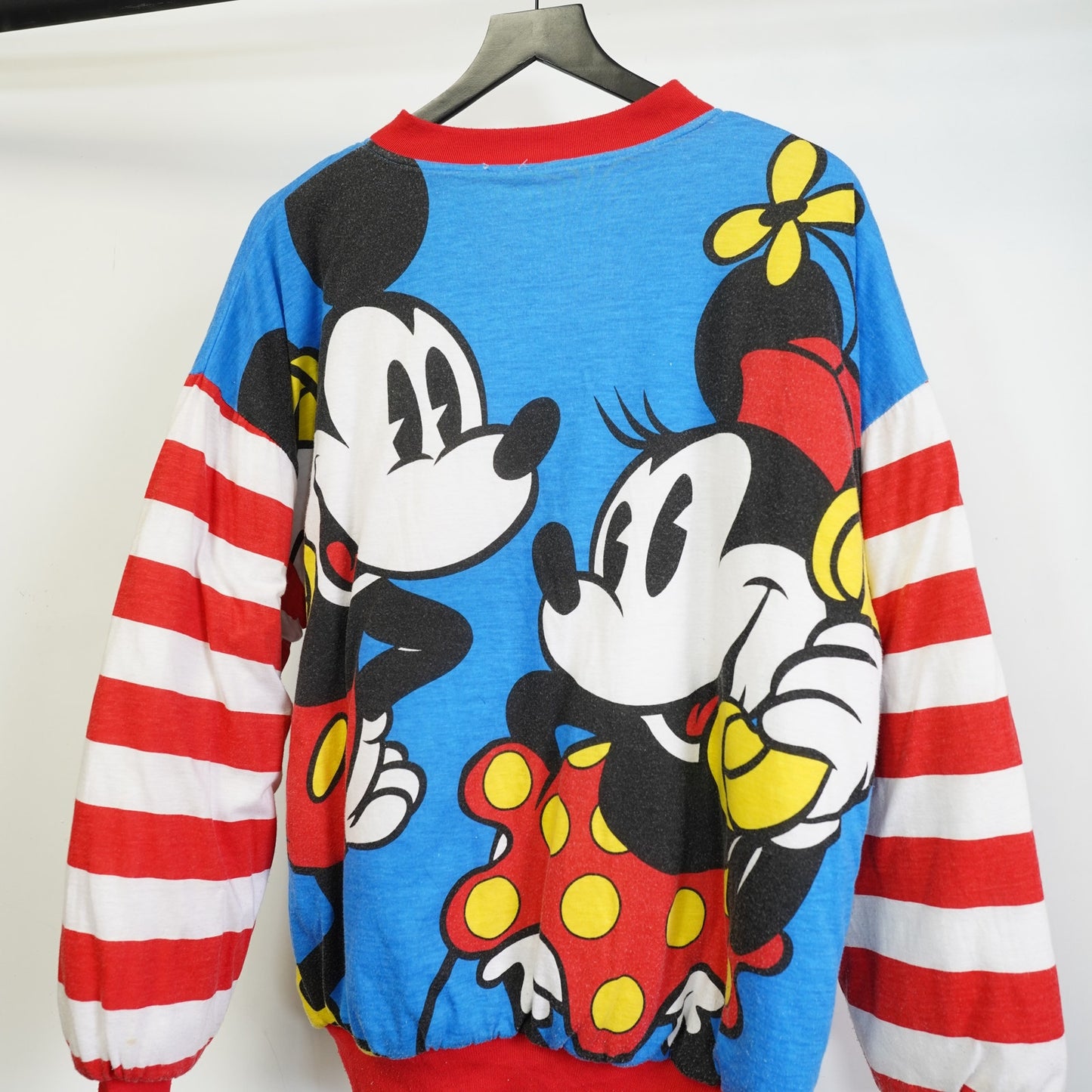 (L) Vintage Mickey & Co Minnie Mouse Disney Reversible Jacket Men's L AOP 90s Blue