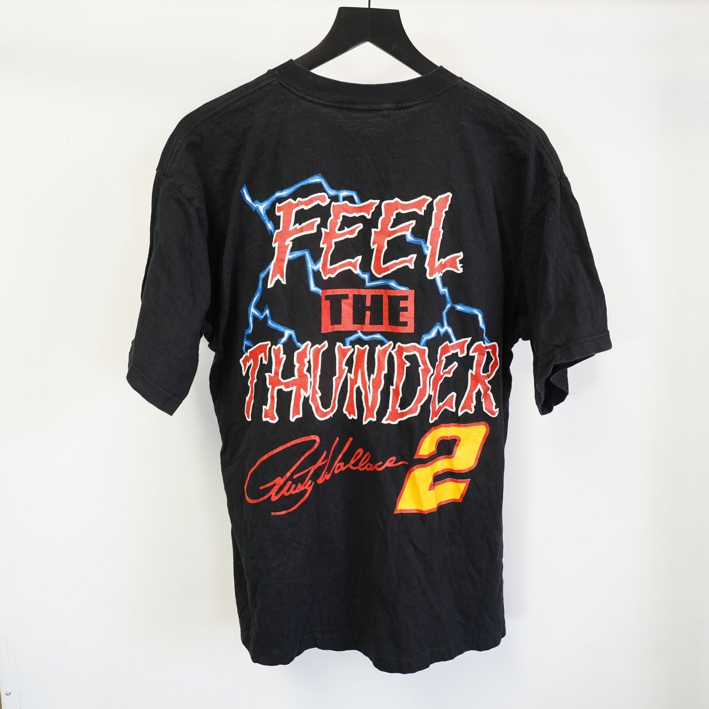 (XL) Vintage Miller Lite Nascar Racing T-Shirt Rusty Wallace Lightning Men's XL Black