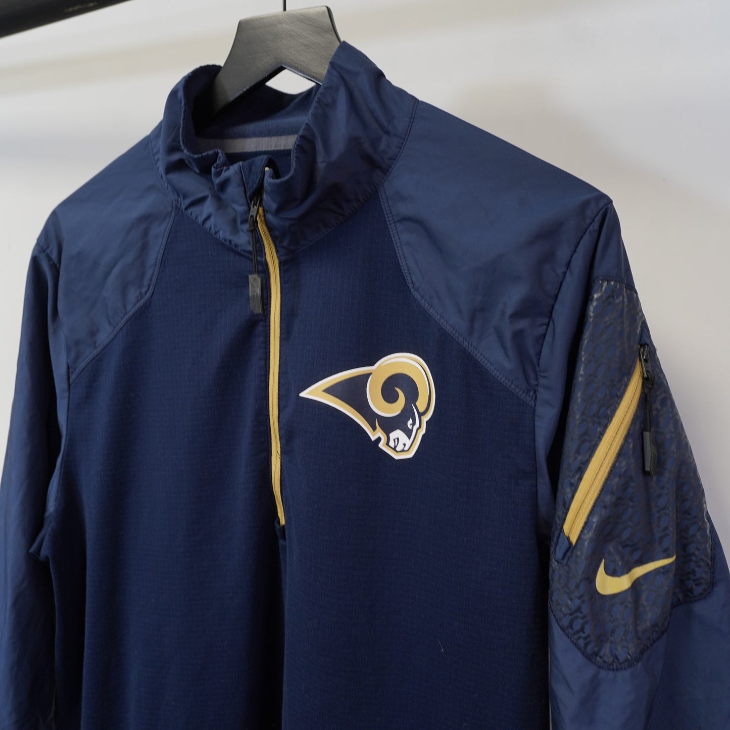 (S) Vintage LA St. Louis Rams Nike Dri-Fit 1/4 Zip Pullover Men's S Navy Jacket