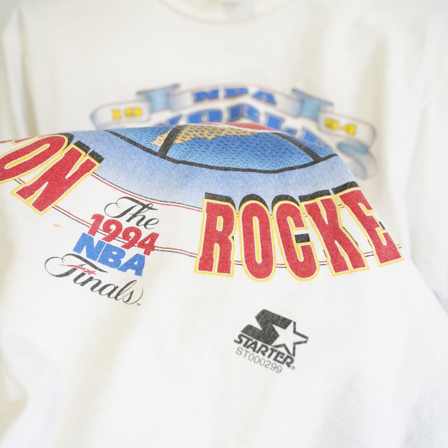 (L) Vintage Houston Rockets 19994 World Champions Starter T-Shirt Men's L White NBA