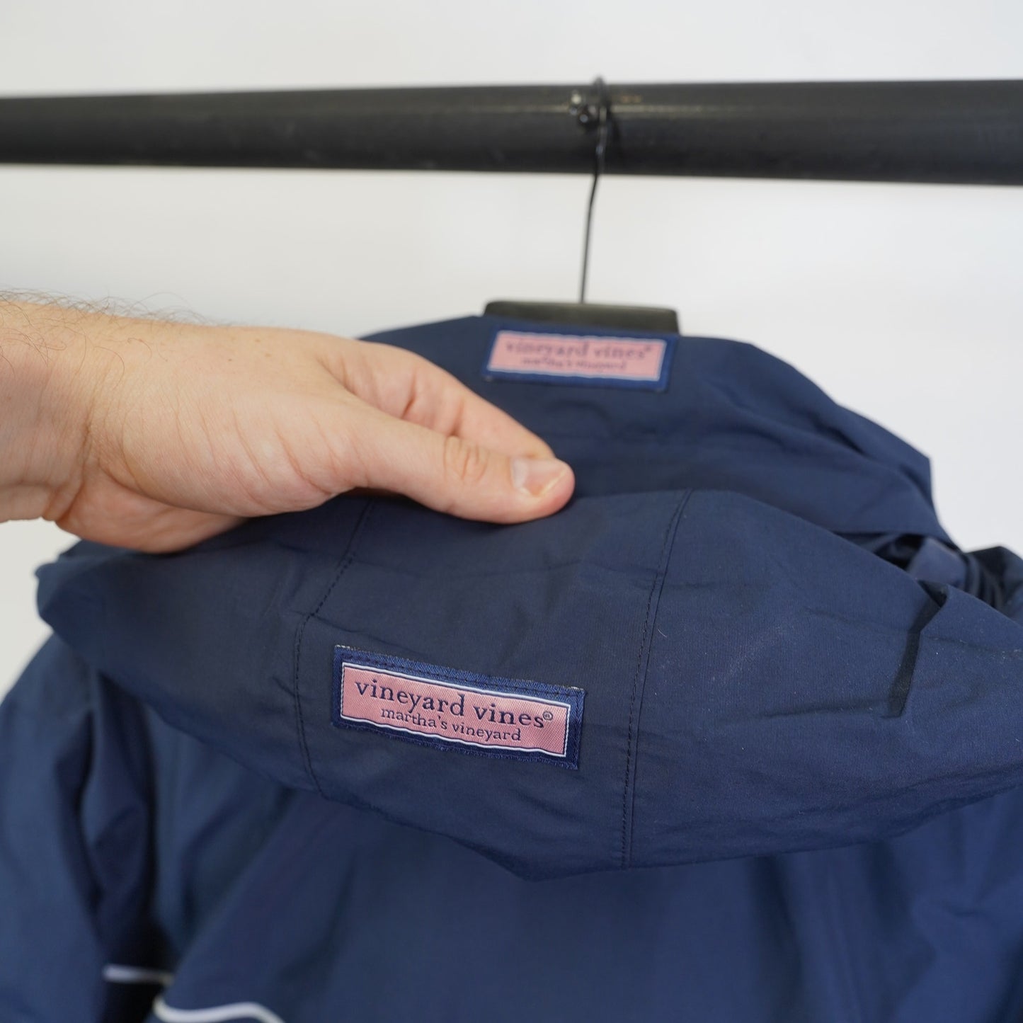 (XL) Vineyard Vines Nor'easter Performance Rain Shell Jacket Mens XL Navy Blue Preppy
