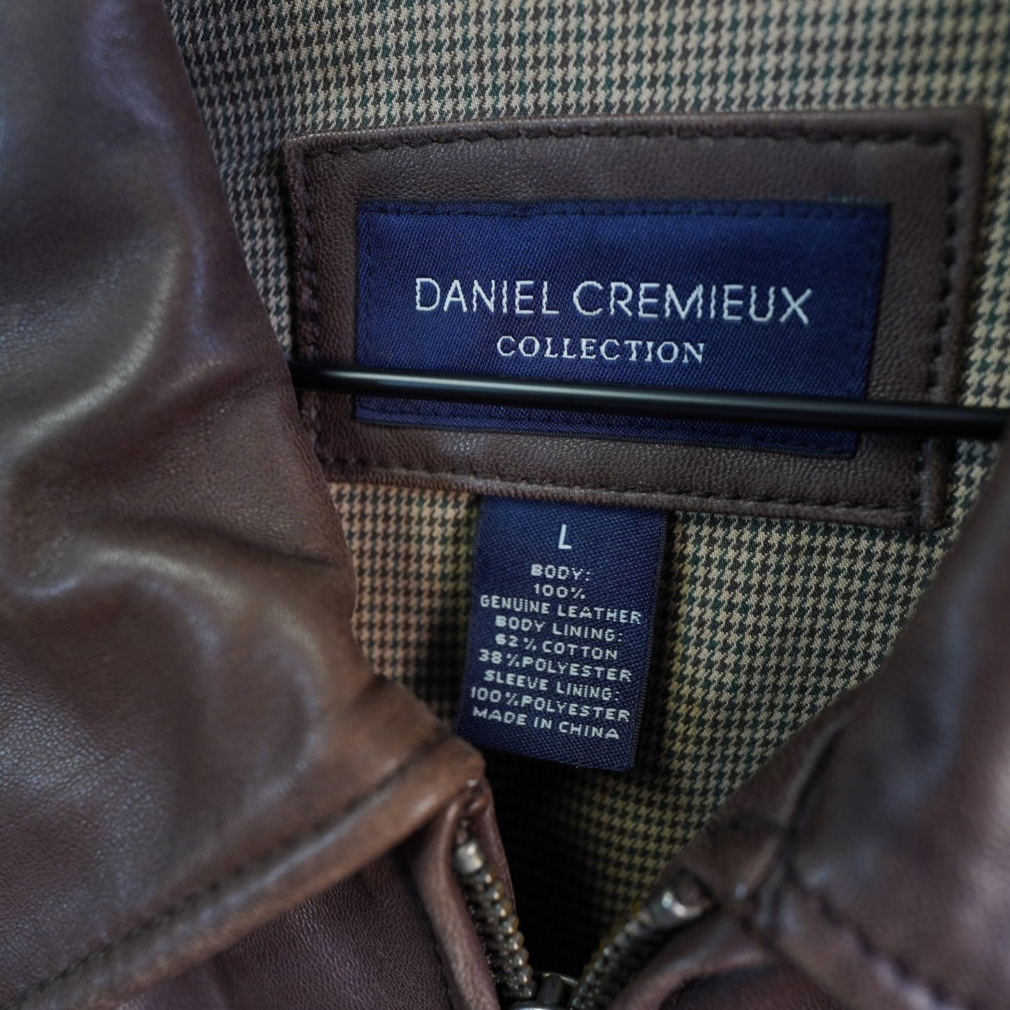 (L) Vintage Daniel Cremieux Lambskin Leather Zip Jacket Men's L Brown