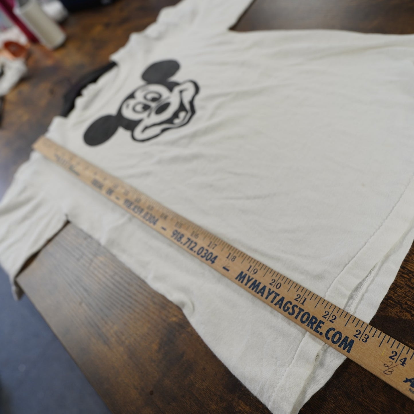 (Kids M) Vintage Mickey Mouse 80s T-Shirt Boys M White Single Stitch Disney Retro