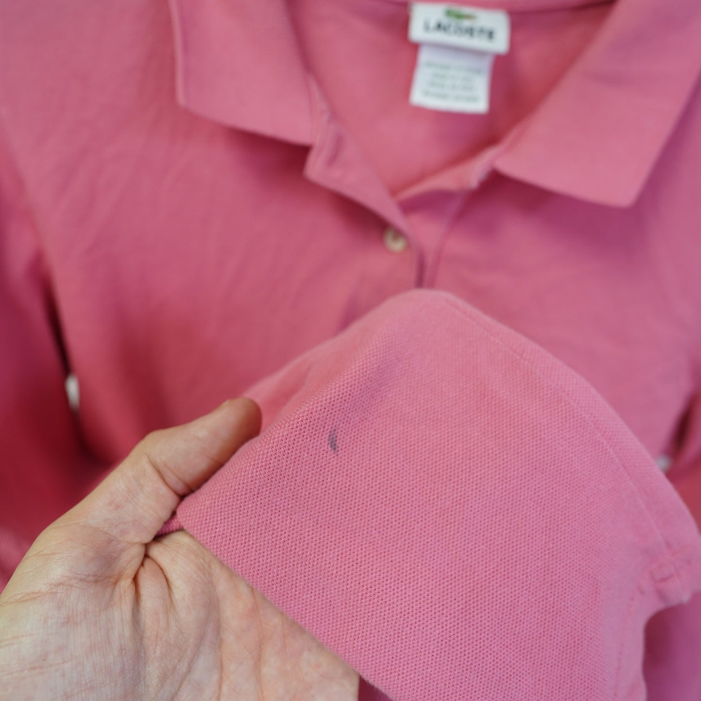 (Women's S) Lacoste Pink Longsleeve Polo Shirt Women's S Preppy Y2K 2000s