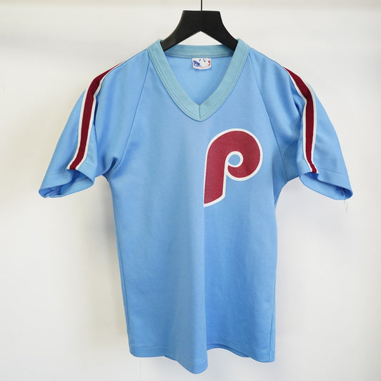(XS) True Vintage Philadelphia Phillies Baseball Jersey Men's XS Light Blue MLB 80s