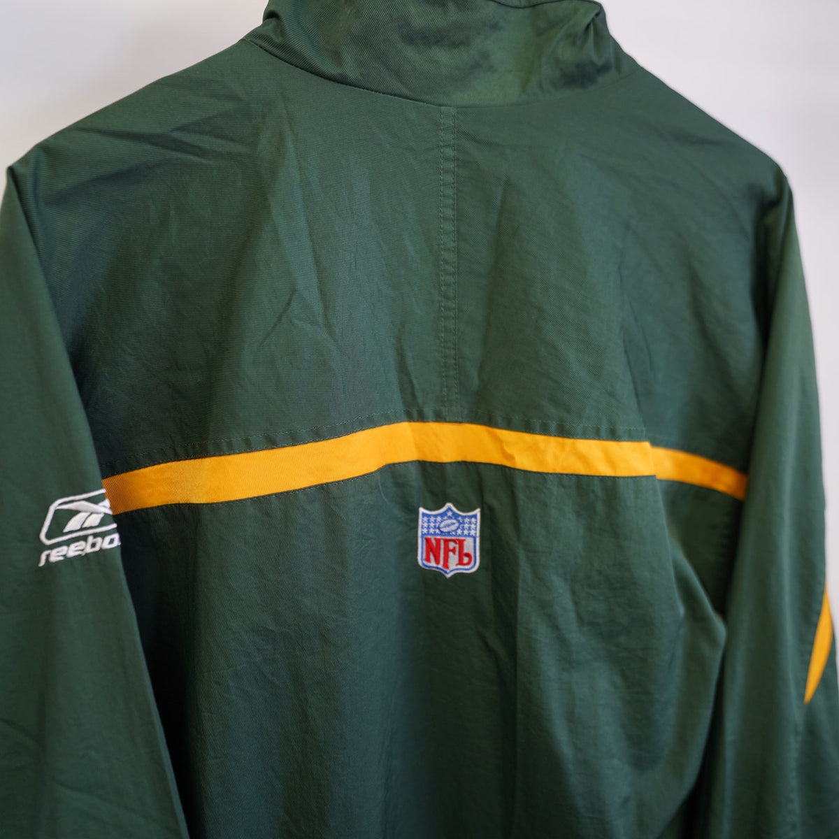 Vintage (L) Green Bay Packers Reebok Stitched Windbreaker Men's L Y2K Retro 2000s