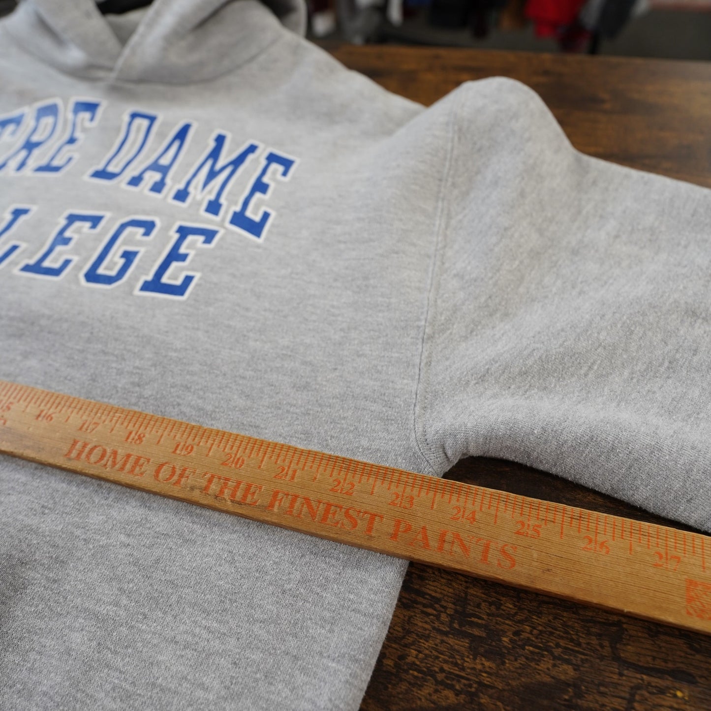 (L) Vintage Notre Dame College Russell Athletic Hoodie Men's L Gray
