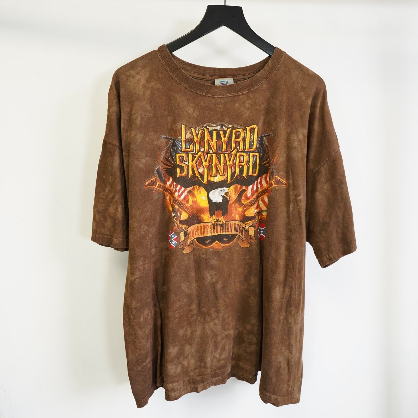 (XXL) Liquid Blue Lynyrd Skynyrd Southern Rock Tie Dye T-Shirt Men's XXL Brown