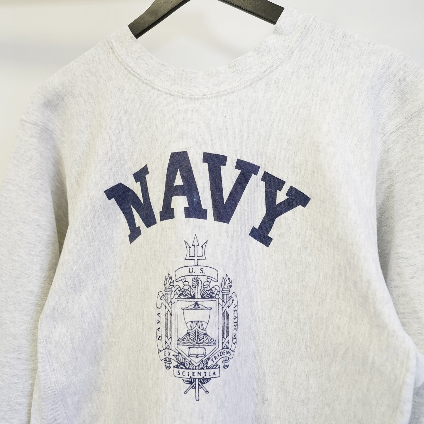 (S) Vintage US Navy Reverse Weave Sweatshirt Unisex S Heather Gray Naval Academy