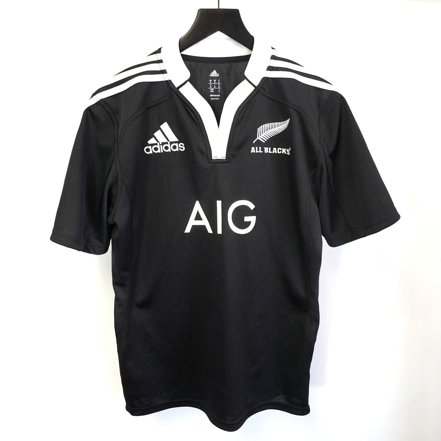 (M) Adidas New Zealand All Blacks 2013 Home Rugby Jersey Men's M Y2K Retro Black