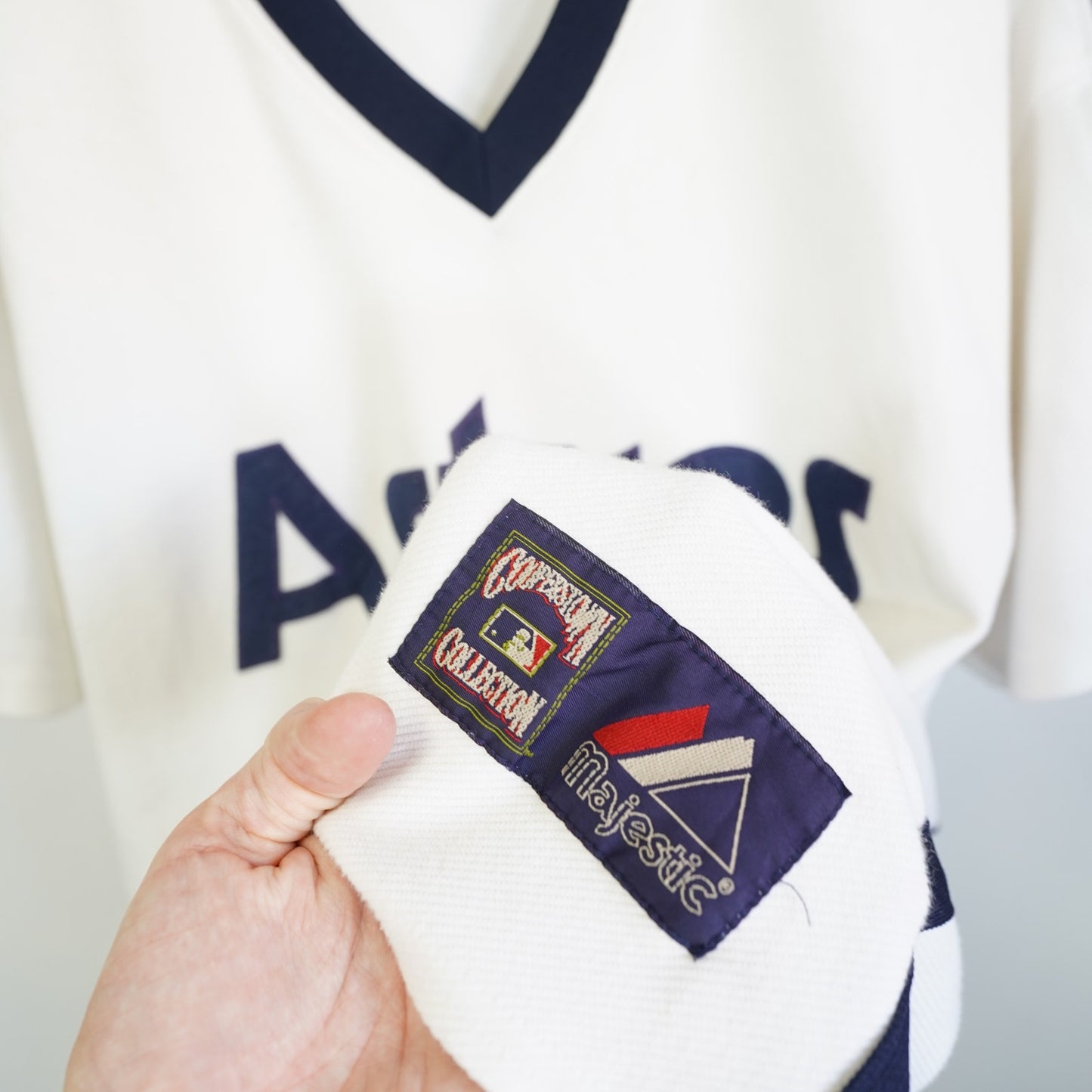 (XL) Vtg Houston Astros Majestic Stitched Cooperstown Collection Jersey Mens XL White