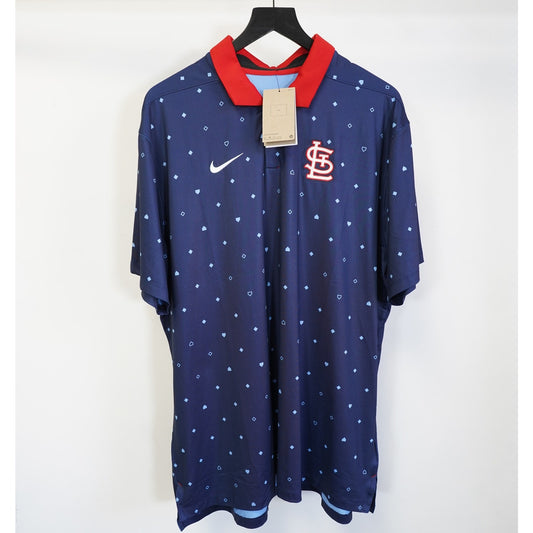 (XL) Nike St. Louis Cardinals Legacy Icon Vapor Dri-FIT Polo Shirt Men's XL Blue New