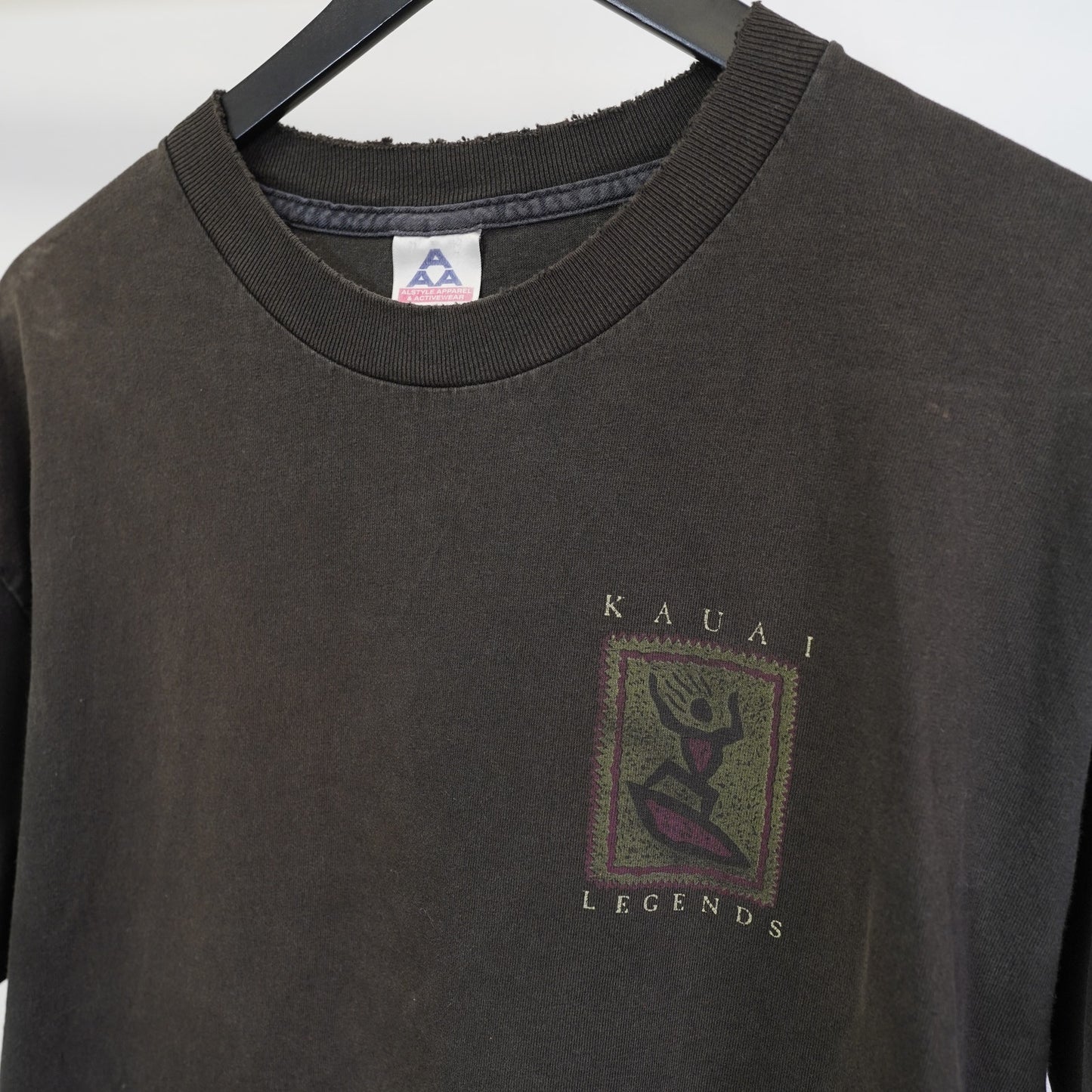(L) Vintage Kauai Legends Y2K Surf Skate T-Shirt Men's L Black 2000s Alstyle Hawaii