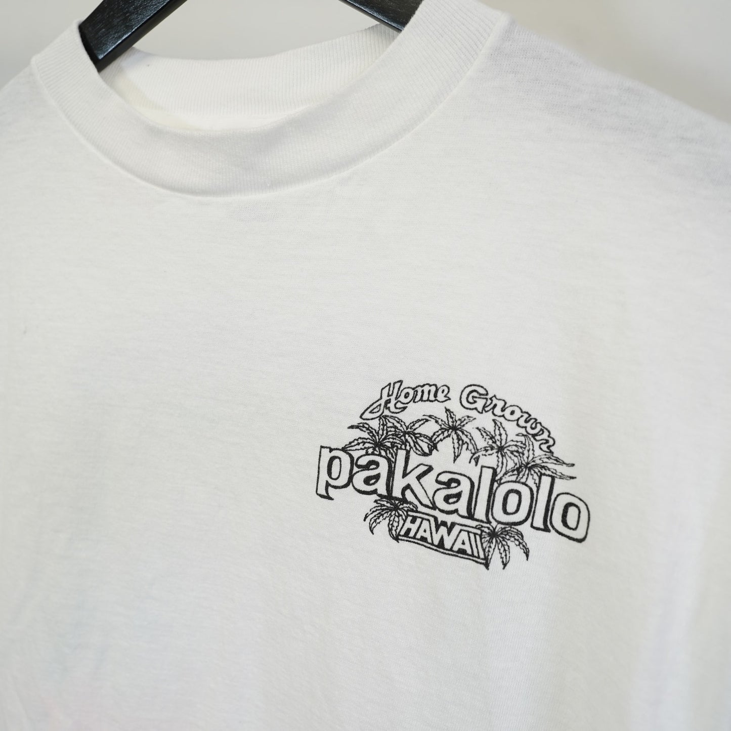 (L) Vintage Pakalolo Hawaiian Weed Cannabis Hemp Marijuana T-Shirt Mens L White Drug