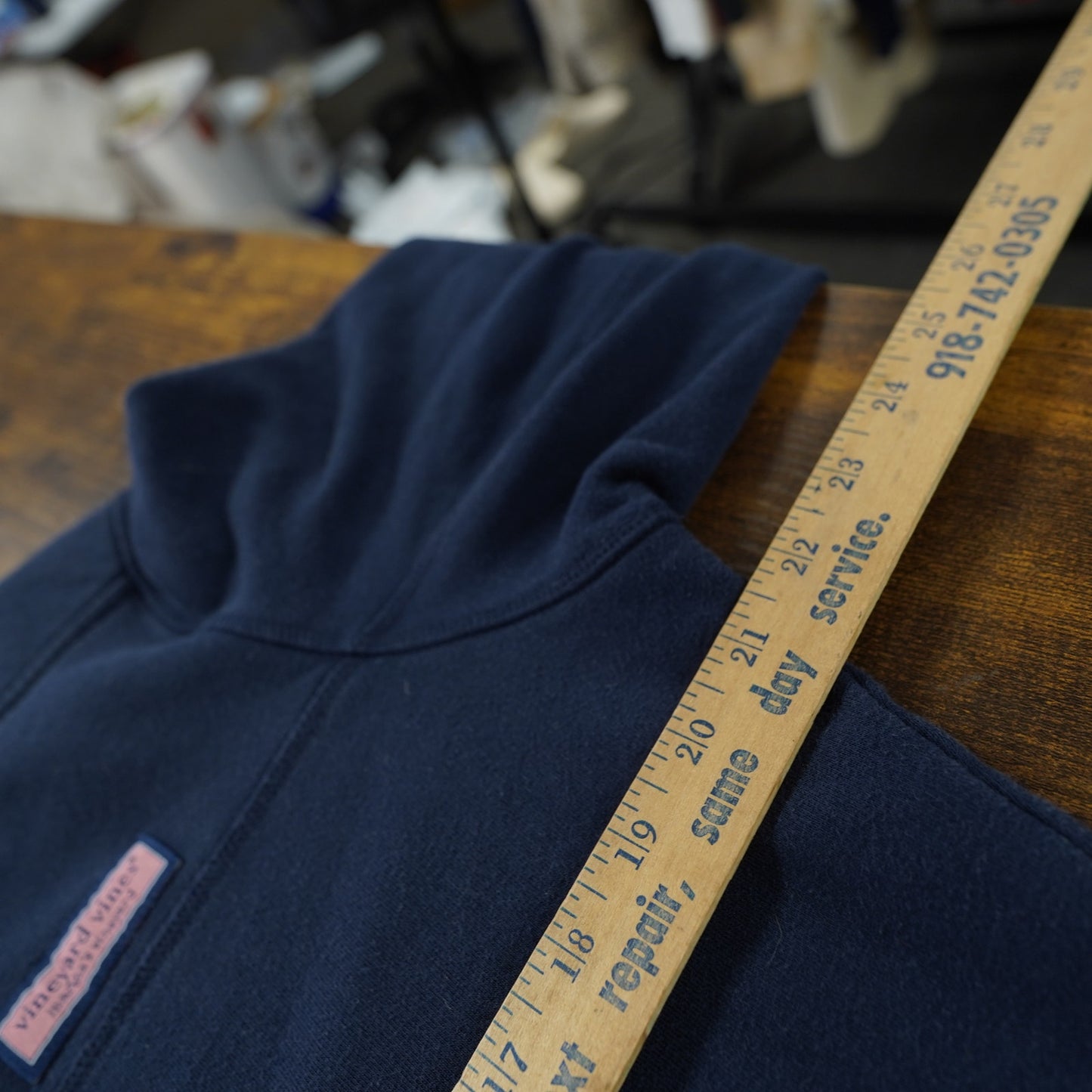 (M) Vineyard Vines Shep Shirt 1/4 Zip Pullover Sweater Navy Blue Men's M Preppy