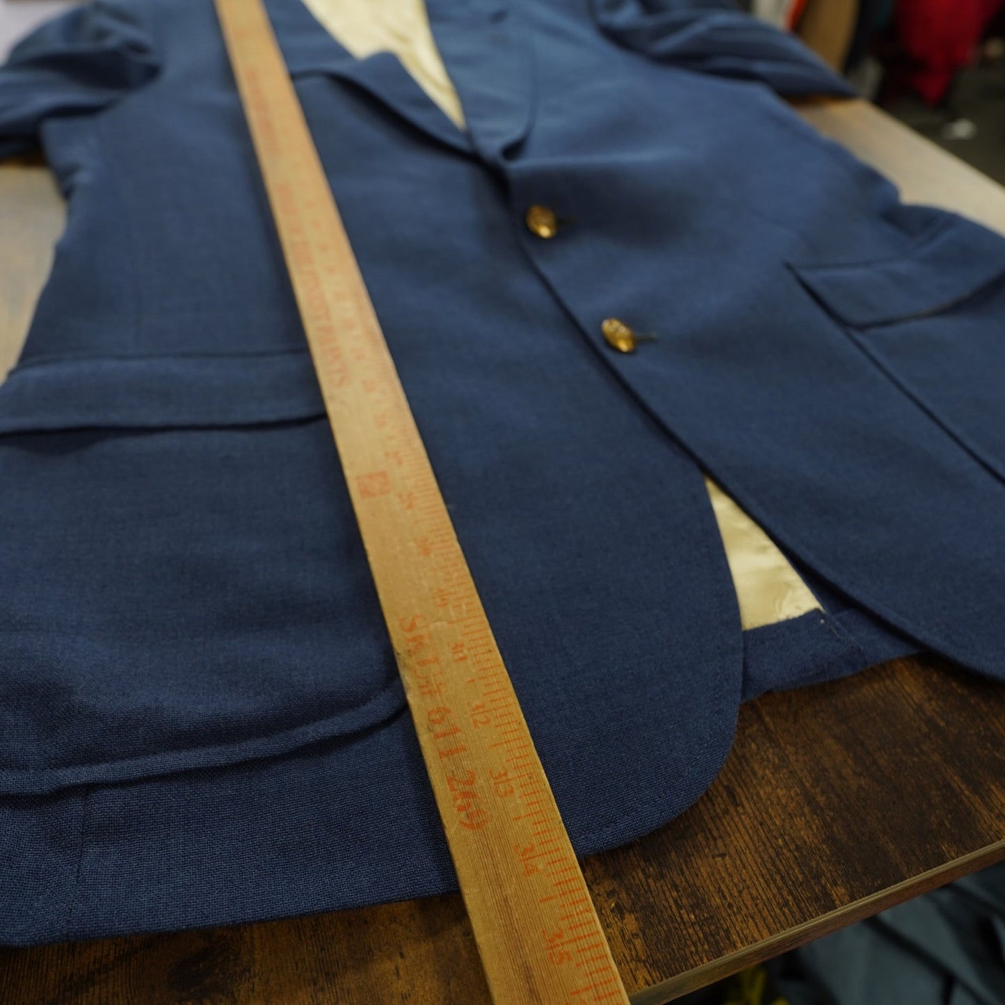 (M/L 42R) Vintage Izod Lacoste Blue Suit Jacket Men's 42R Wessex Sports Coat Blazer Preppy