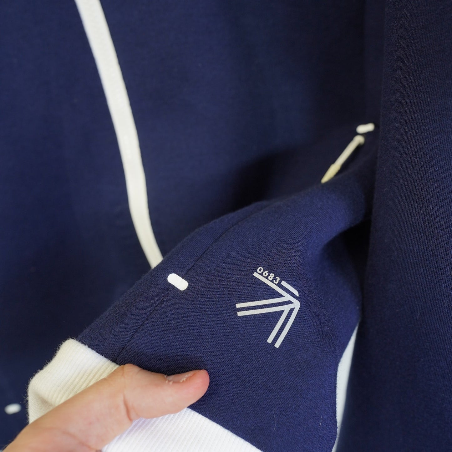 (M) New Balance for J.Crew Fleece Active Bomber Jacket Men's M Blue White Preppy