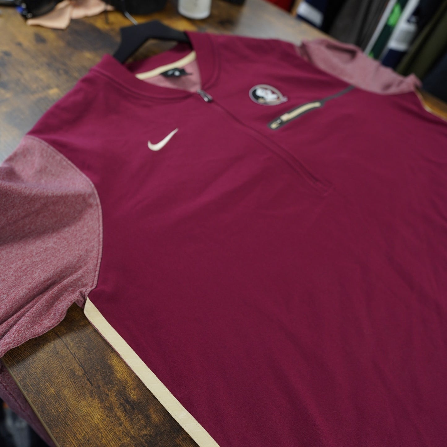 (L) Vintage Nike Florida State Seminoles Dri-Fit 1/4 Zip Pullover Men's L Red Gold