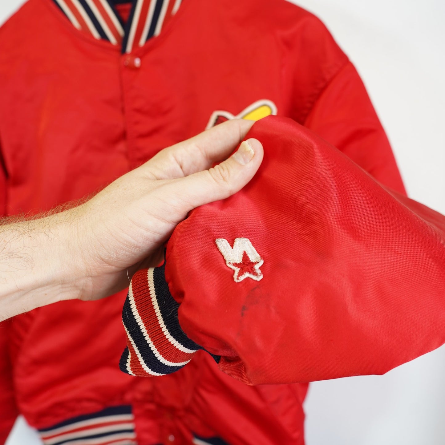 (L) Vintage St. Louis Cardinals Starter Satin Jacket Men's L red Embroidered 90s MLB