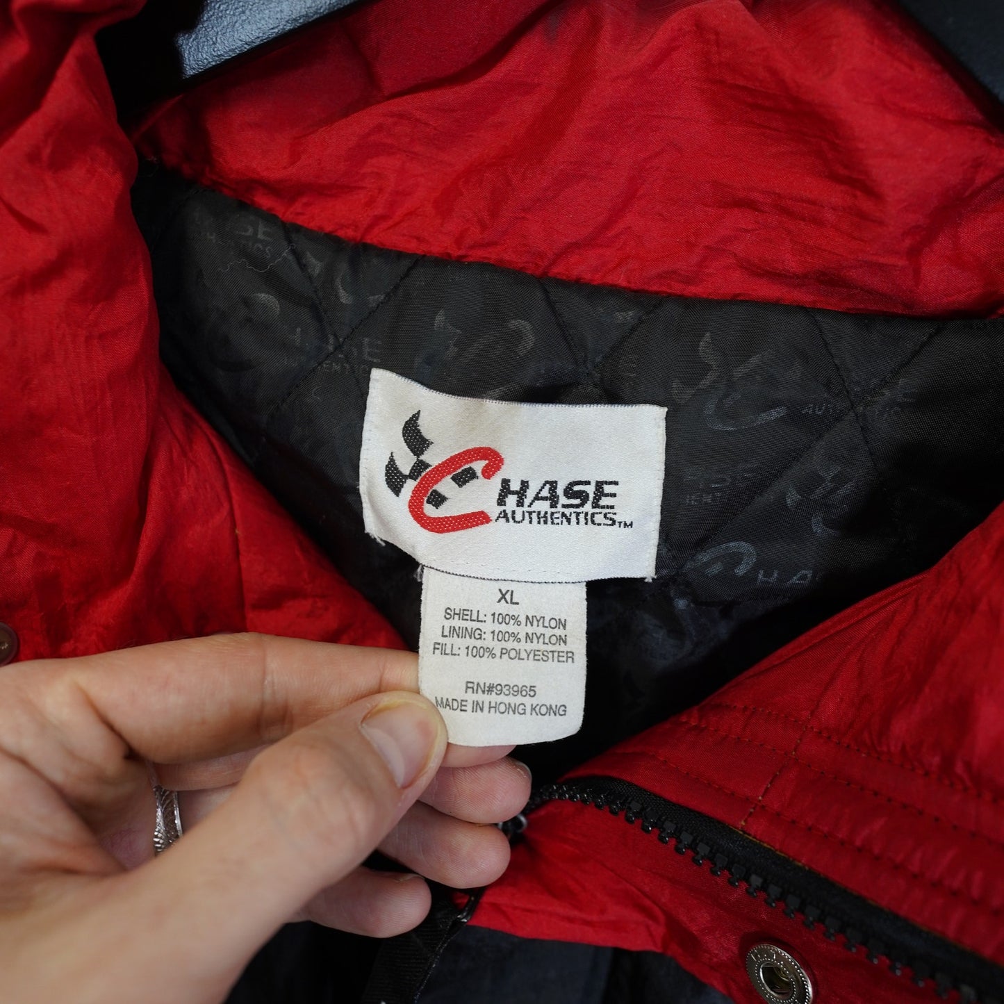 (XL) Vintage Nascar 50th Anniversary Chase Racing Jacket Men's XL 90s Black Gold