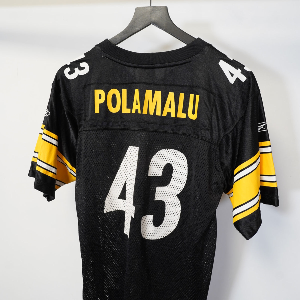 (Boys XL) Pittsburg Steelers Troy Polamalu Football Jersey Boys Size XL Black Youth Kids