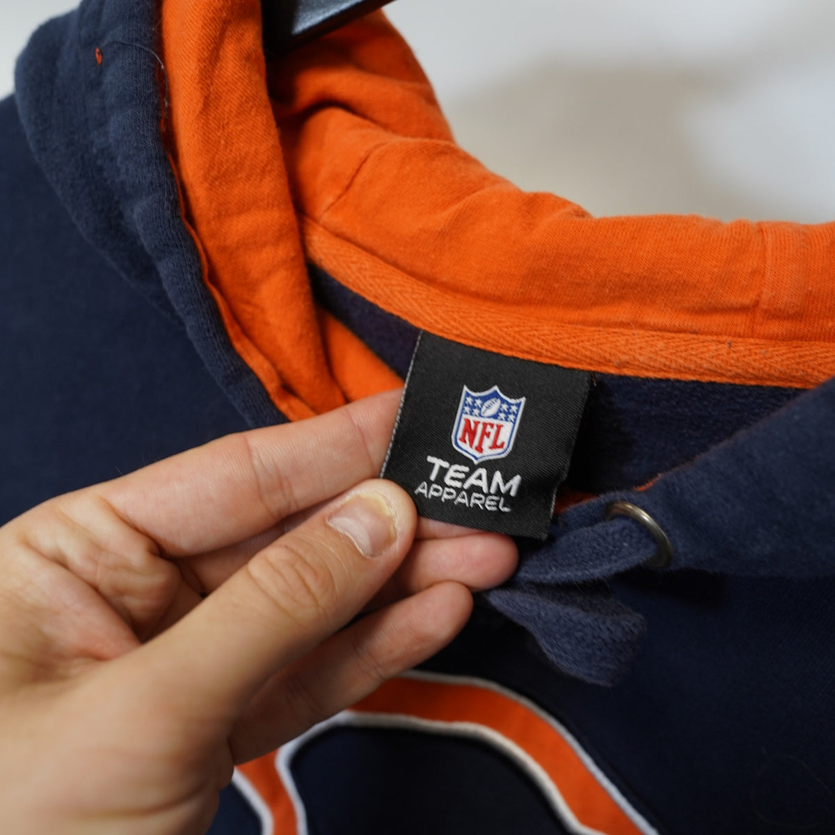 Vintage Chicago Bears Embroidered Team NFL Hoodie Men's XL Blue Orange Retro