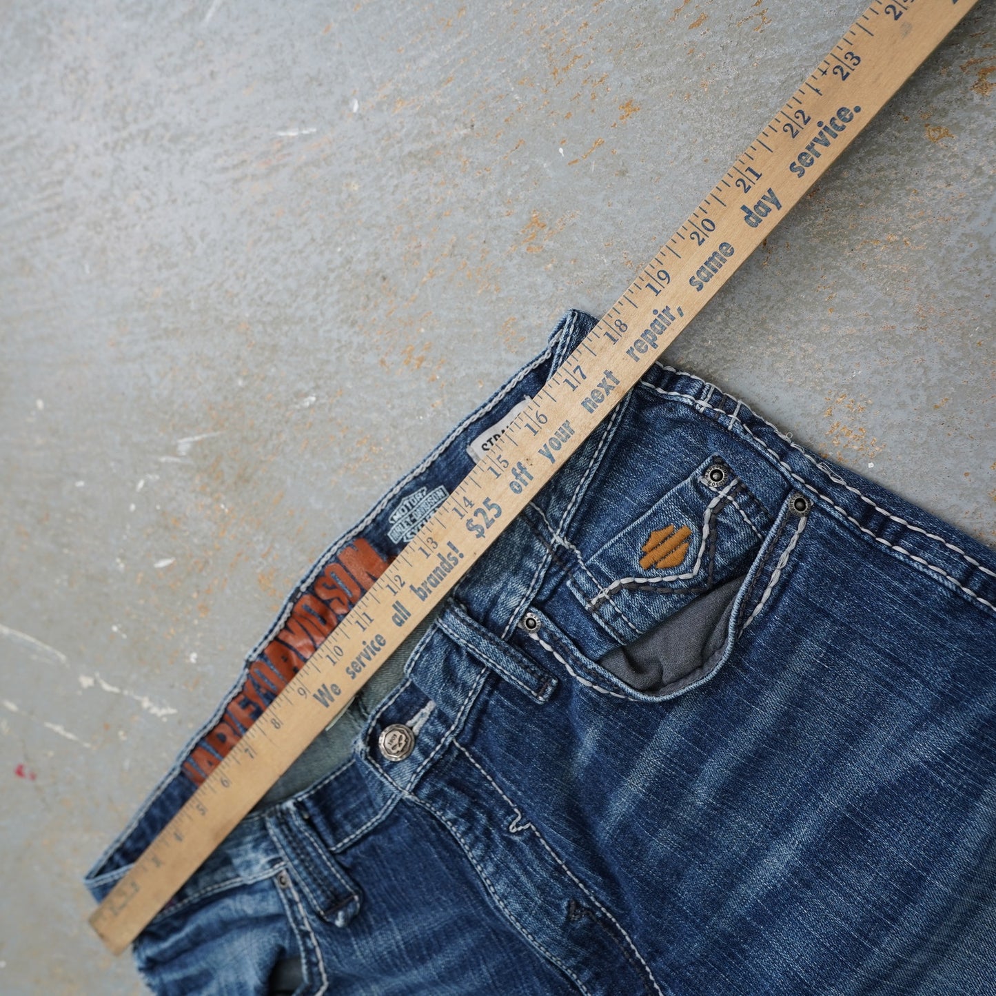 (36x30) Vintage Harley Davidson Straight Leg Biker Blue Jeans Men's 36x30 Denim Y2K 2000