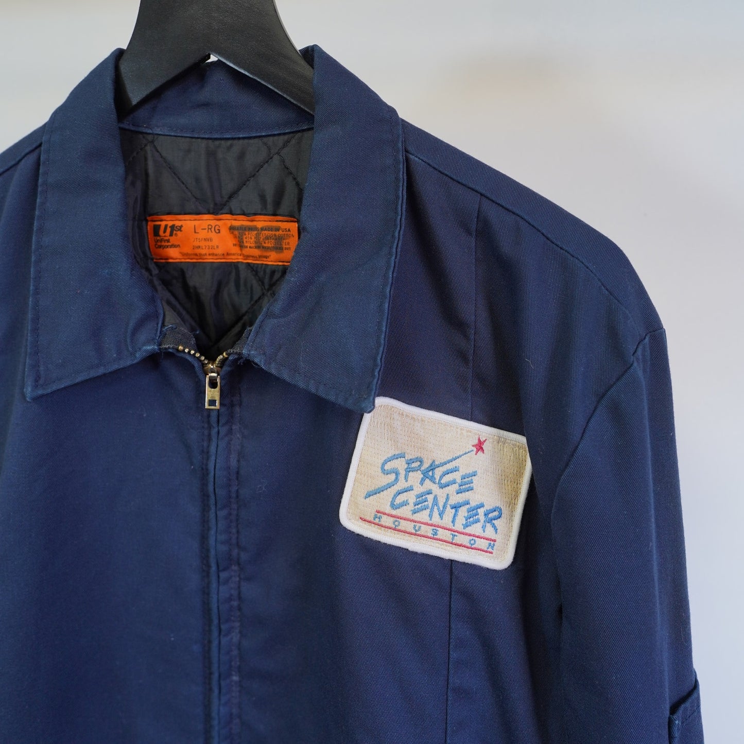 (L) Vintage Space Center Houston Nasa Space Bomber Jacket Men's L Blue U1st Workwear