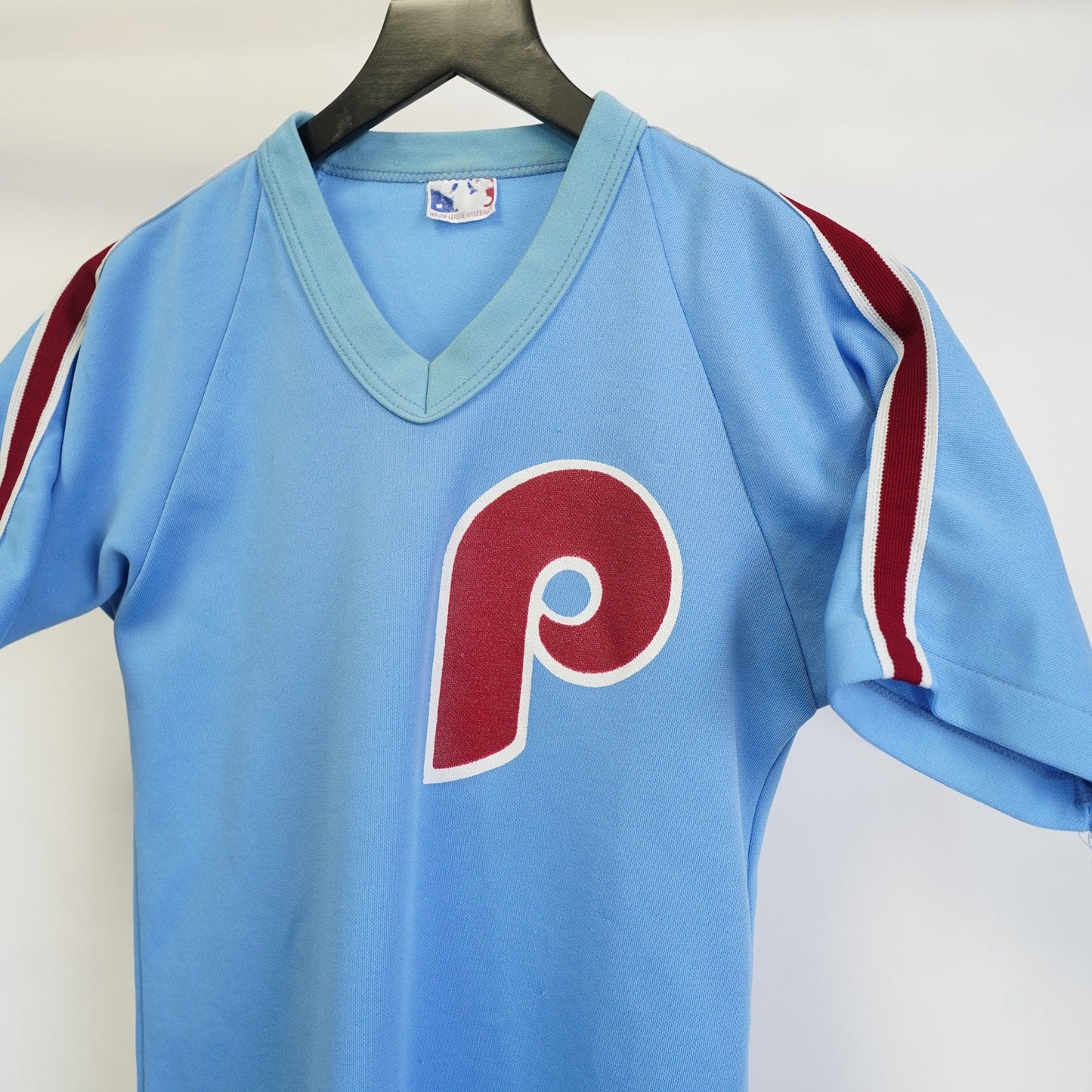 (XS) True Vintage Philadelphia Phillies Baseball Jersey Men's XS Light Blue MLB 80s