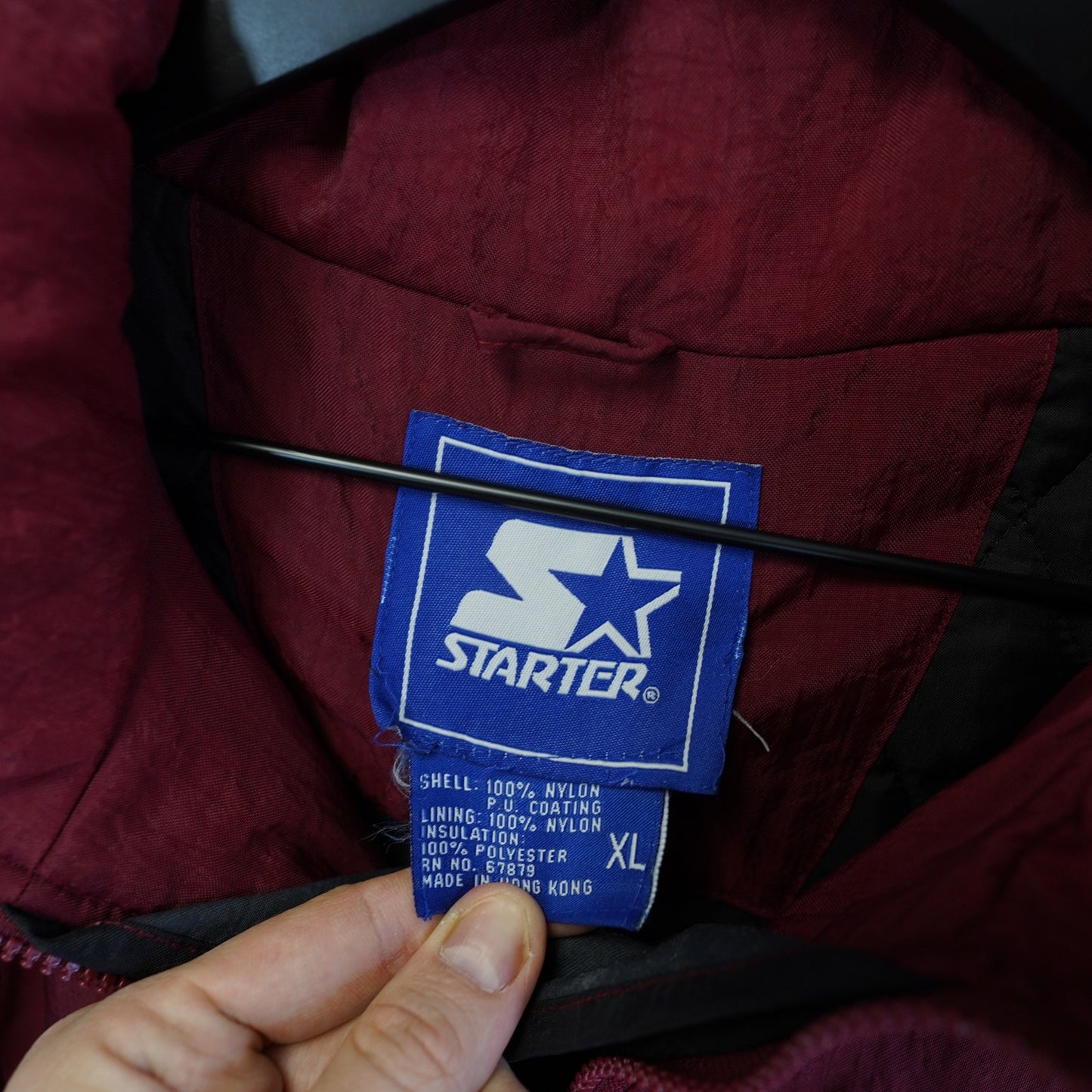 (XL) Vintage Stanford Cardinal Starter Puffer Jacket Men's XL Red 90s Pullover Retro