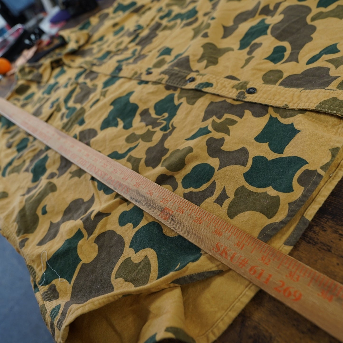 (3XL) Vintage Filson Duck Camouflage Button Up Hunting Shirt Jacket Men's 3XL Outdoors