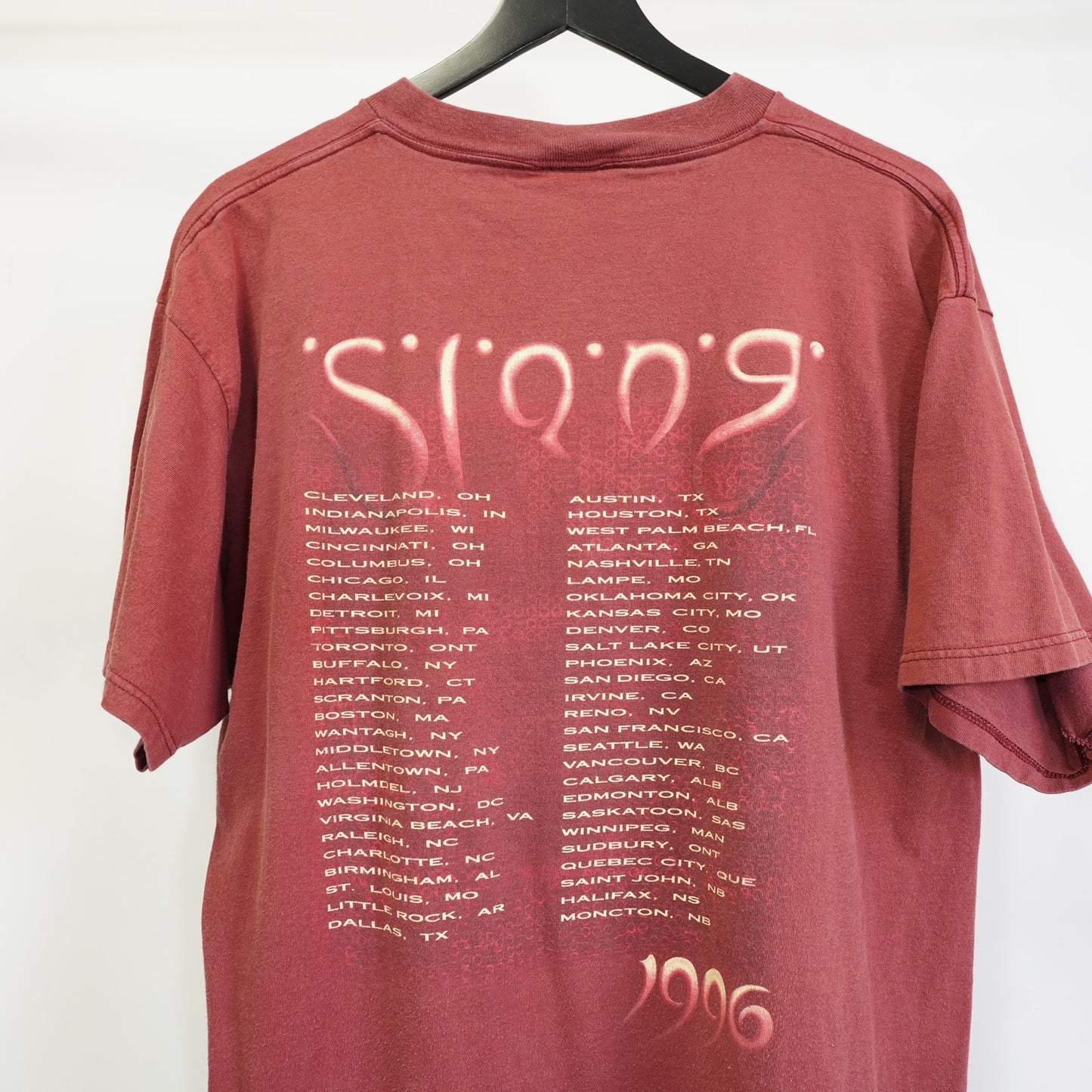 (XL) Vintage 1996 Def Leppard Slang Tour T-Shirt Men's XL Rock Band Tee Red Tultex