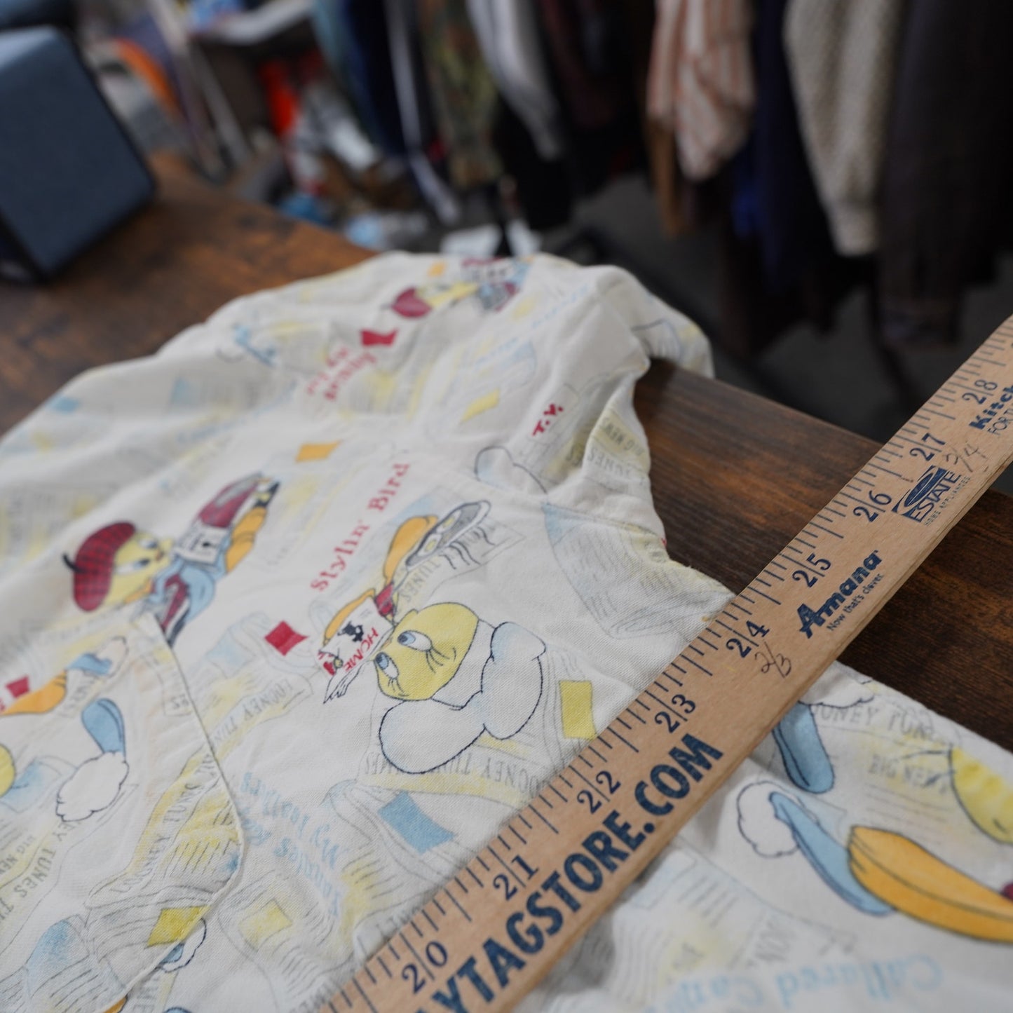 (Women's XXL) Vintage Tweety Bird 90s Looney Tunes Button Up Shirt Women's XXL White Cartoon