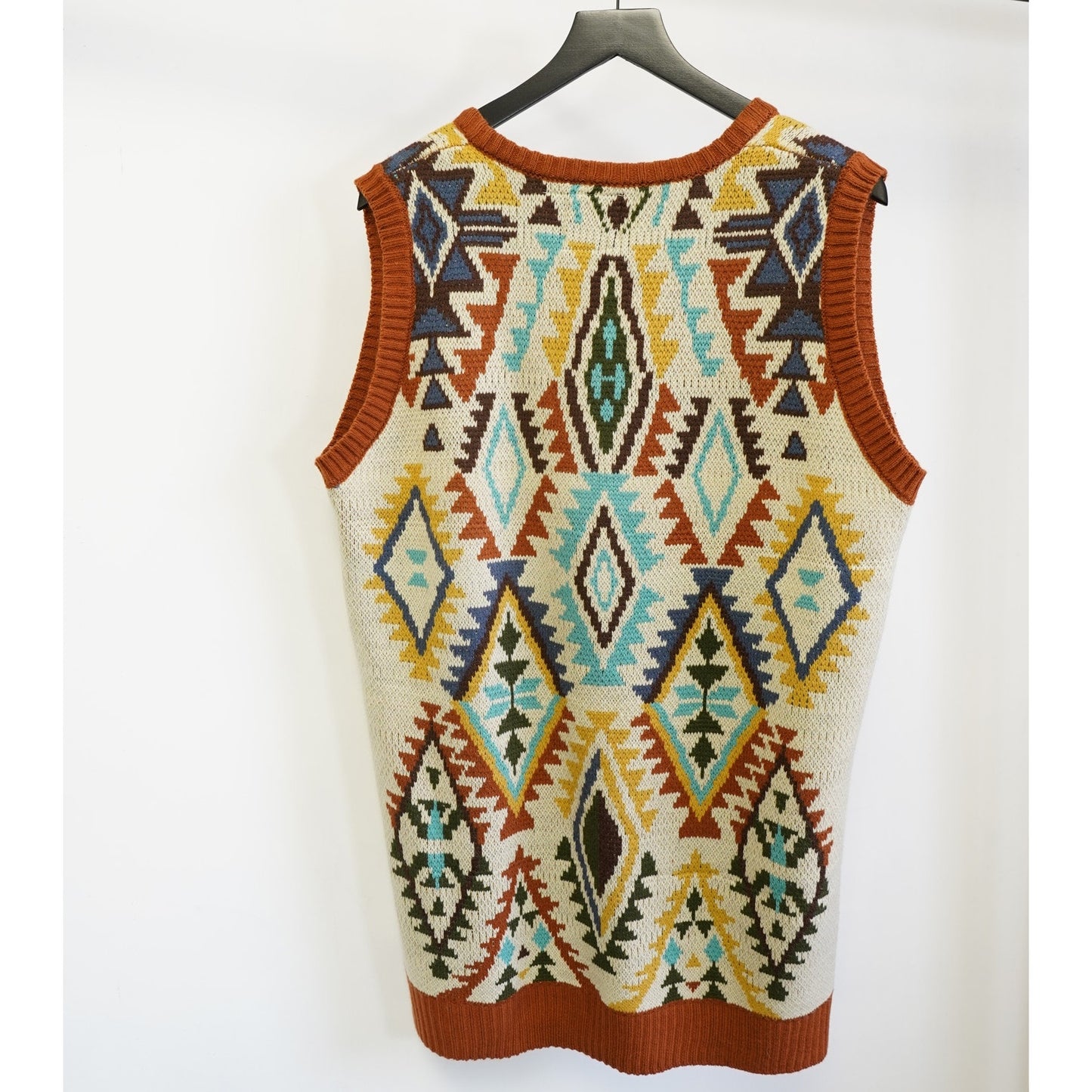 (XL) Cotton & Rye Southwestern Navajo Cowboy Knit Sweater Vest Men's XL V-Neck