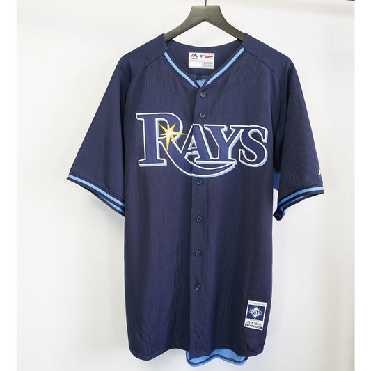 (XXL) Tampa Bay Devil Rays Embroidered Majestic Baseball Jersey Men's XXL Sz 52 Blue