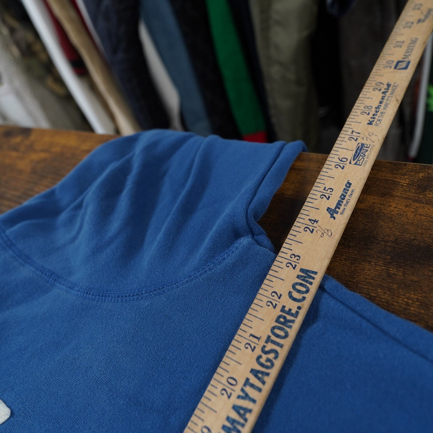 (M) American Eagle Embroidered Y2K Retro Hoodie Men's M Blue White 2000s Preppy