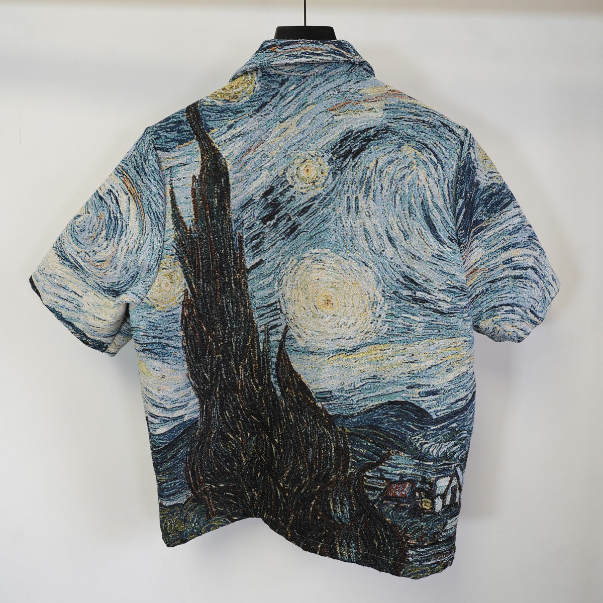 (S) Rebel Vengeance Vincent Van Gogh Starry Night Woven Tapestry Shirt Men's S Art