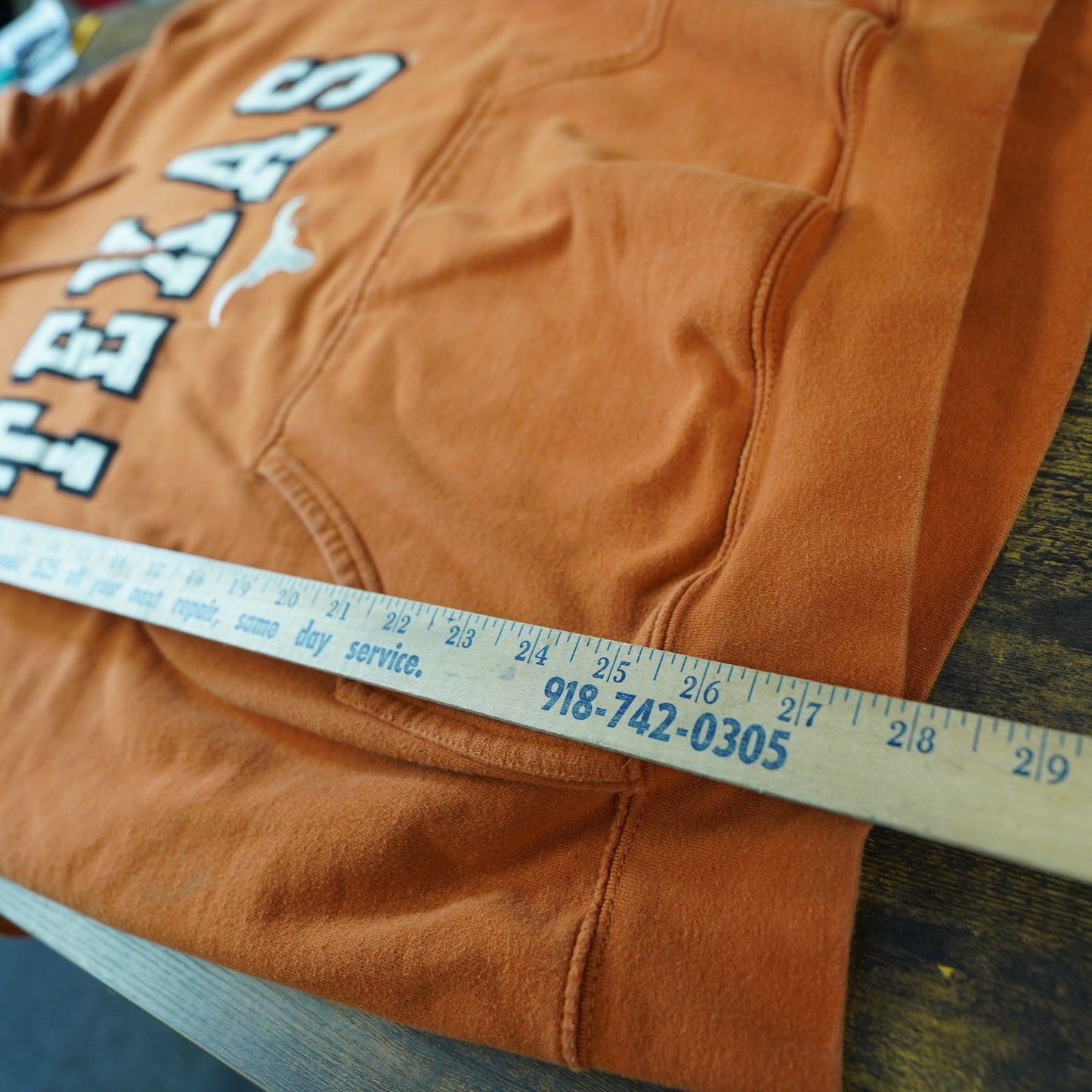 (XXL) Vintage Texas Longhorns Embroidered OVB Hoodie Men's XXL Burnt Orange Sewn