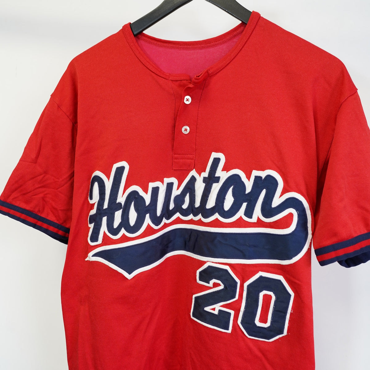 (L) Vintage University of Houston Cougars Sewn Baseball Jersey Men's L Red U of H